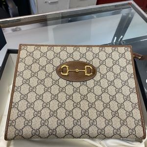 Gucci print Horsebit pouch